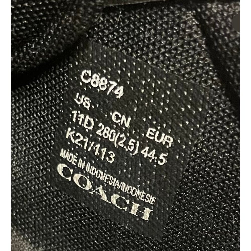 Coach Mens Leather Sneaker Low Line Size 11 D Black C8874 - Picture 7 of 7